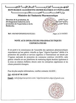 Galerie virtuelle en ligne « Algeria Exporters »