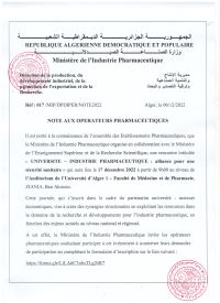 Note aux établissements pharmaceutique