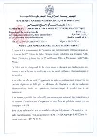 note aux établissements pharmaceutiques