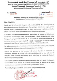 Réquisition des établissements pharmaceutiques d&rsquo;importations
