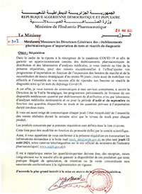 Réquisition des établissements pharmaceutiques d&rsquo;importation de réactifs de diagnostic, tests de dépistage Covid-19