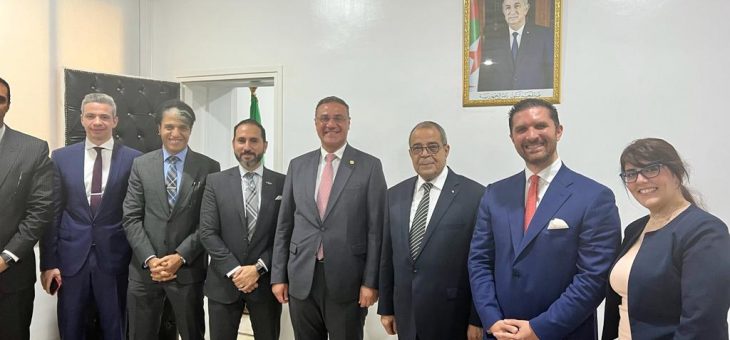 Le Ministre de l’Industrie Pharmaceutique Mr Ali Aoun  reçoit Mr l’ambassadeur d’Egypte à Alger, accompagné d’une délégation du Holding égyptiens MOHARRAM &PARTENERS