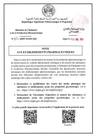 AUX ETABLISSEMENTS PHARMACEUTIQUES