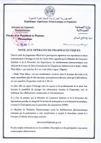 note aux établissements pharmaceutiques-