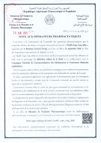 note aux établissements pharmaceutiques