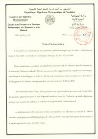 Note d&rsquo;information – « International Medical Expo 2026 »