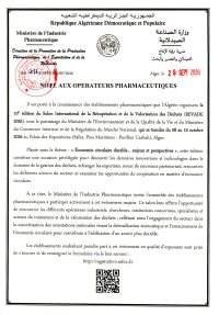 Note aux établissements pharmaceutiques- salon REVADE